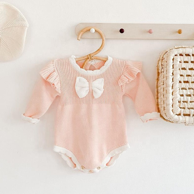 Bow Sweater Romper - Meadow Ivy